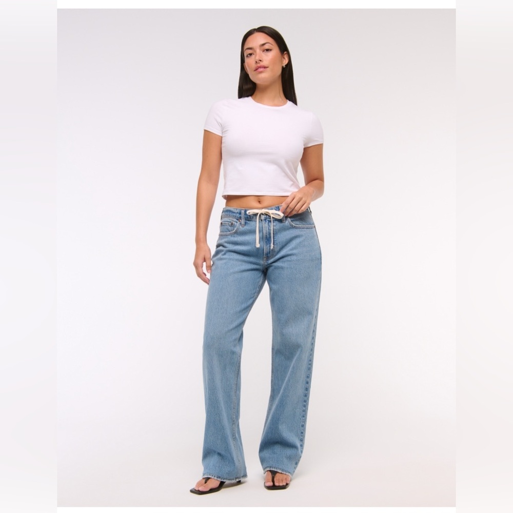 Abercrombie & Fitch Blue Flare Wide Leg Jeans